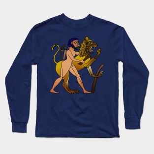 Herakles fighting the Nemean Lion Long Sleeve T-Shirt